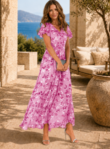 Zuri | Fließendes, schmeichelndes Kleid – Rosa