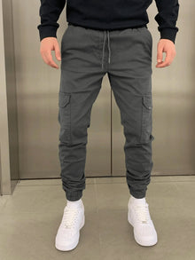 Schmale Cargo-Jogger Mit Zuschnitt - Lasse – Grau
