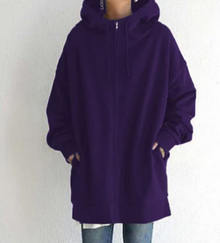 Hoodie mit Reißverschluss für Herbst und Winter – Lila