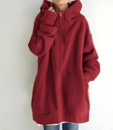 Hoodie mit Reißverschluss für Herbst und Winter – Rot