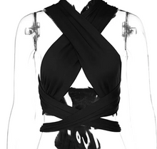 Faustine - Halter Top Ein sexy & sommerliches Crop Top – Schwarz
