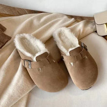 Zella - Unisex-Sandalen aus Leder im Boston-Stil – Brauner Vliesstoff