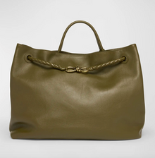 Luxuriöse vegane Leder Tote Bag – Große Handtasche mit Magnetverschluss – Grün