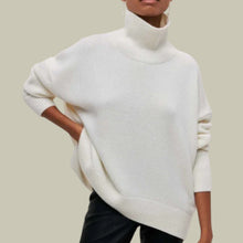 Stefanie | Locker Geschnittener Rollkragenpullover für Damen – Weiß