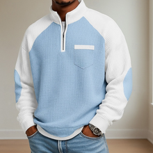 Lewiss - Pullover Mit Reißverschluss Und Hohem Kragen – Hellblau