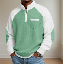 Lewiss - Pullover Mit Reißverschluss Und Hohem Kragen – Grün
