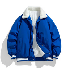 Heiko - Warme Winterjacke für Herren mit Sherpa-Kragen – Blau