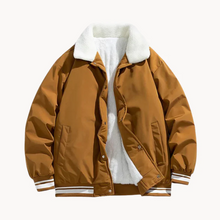 Heiko - Warme Winterjacke für Herren mit Sherpa-Kragen – Karamell