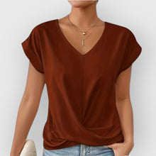 Olivia | V-AUSSCHNITT TOP – Braun