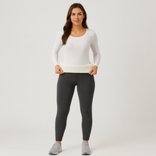 Selora | Kuschelige Thermo-Leggings mit Sherpa-Futter für Damen – Grau