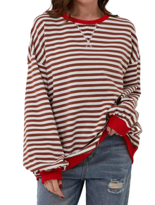 Bristol | Gestreifter Pullover – Rosa