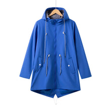 Damen Kapuze Wasserdichter Trenchcoat | Lässig – Blau