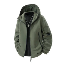 Herren Winter Skijacke mit Kapuze | Übergröß – Armeegrün
