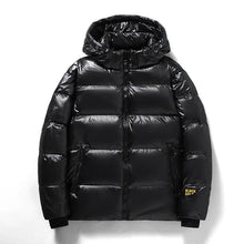 Herren Winter-Daunen Jacke mit Kapuze | Schwarz – Schwarz