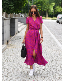 Leanne - Elegantes Kleid mit Bauchbedeckung – Roter Punkt