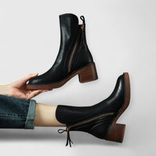 SERENE | Elegante Blockstiefeletten – Schwarz