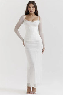 Glamora™ – Elegantes Langes Abendkleid mit glamourösem Flair – Weiß
