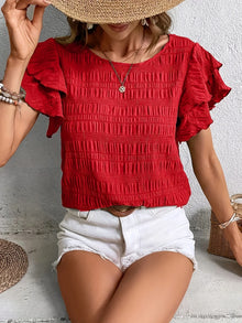 Liriane | Verspielte Rüschenbluse – Rot