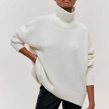 Damen Pullover | Lässig mit Rollkragen und weitem Schnitt – Weiß