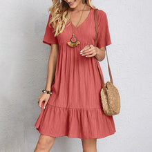 Hadley - Boho-Chic Rüschenärmeln Minikleid – Rot (Beinahe ausverkauft)