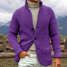 ERWIN - STRICKJACKE AUS GROBER STRICKOPTIK – Lila