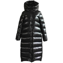 Damen Modische Daunen Jacke | Lang – Schwarz
