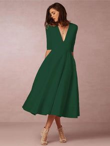 Norma™ – Damen Midikleid Elegante Raffinesse – Grün