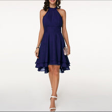 Damen Halter Mini Hochzeitsgast Kleid – Navy