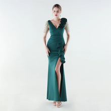 Aurielle™ Kleid mit Verziertem Schulterdesign und Premium-Verarbeitung – Dunkelgrün