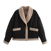 Bianca - Wildlederjacke mit Taschen Frau Winter Chic – Schwarz