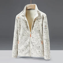 Unisex Modische Fleece Jacke | Warme – Elfenbeinweiß (Herren)