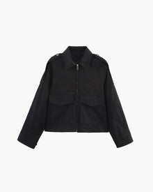 Karine | Kurz geschnittener Trenchjacke – Schwarz