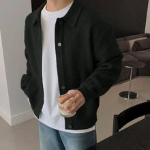 Preston™ Strickjacke aus hochwertigem Trikot mit strukturiertem Kragen / Die neue Ikone des eleganten Herrenstils! – Schwarz