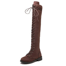 Damen Stilvoll Overknee-Stiefel | Schnüren – Braun