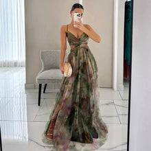 Maxikleid mit zartem Tüll | Eleganz & Leichtigkeit | Fließender Schnitt – Grün