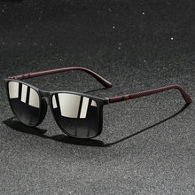 Chatioglow - Sonnenbrille mit quadratischem Rahmen und polarisierten UV-Schutz – Burgunder