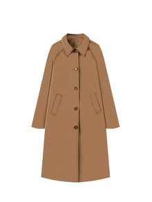 Farah | Langer Trenchcoat Mit Karofutter – Braun