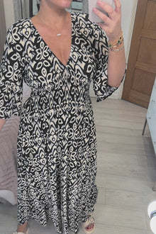 Bohemian Midi-Kleid von Selene – Schwarz