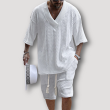 Ferdinand | Cable Knit Shirt und Kurz Sommer-Outfit – Weiß