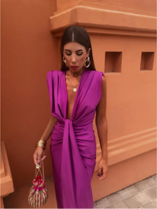 Moriah™ | Lange gefaltete Damenrobe – Fuchsia (Fast ausverkauft)