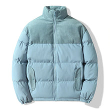 Unisex-Steppjacke mit Korddetails - Aiden – Blau
