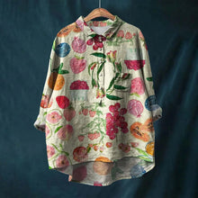 Oversize-Bluse | Künstlerischer Print | Luftige Passform – Grün