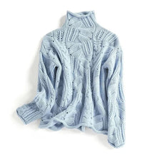 Maria - Eleganter Rollkragenpullover – Blau