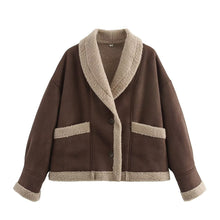 Bianca - Wildlederjacke mit Taschen Frau Winter Chic – Braun