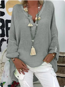 Zilvara | Luftige Oversized Bluse – Grau