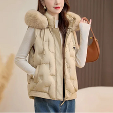 Softline Édition™ Steppweste mit Abnehmbarem Kunstpelzkragen / Die Eleganteste Schicht des Winters! – Khaki