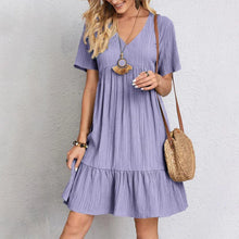 Hadley - Boho-Chic Rüschenärmeln Minikleid – Lila