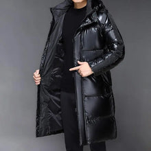 Schwarze Winter Daunen Jacke für Herren | mit Kapuze – Schwarz
