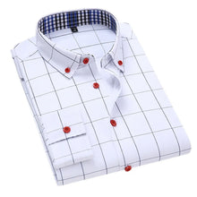 Hemd Alaric™ mit Button-Down-Kragen, Karomuster und Kontrastknöpfen – Weiß