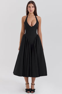 Shannah | Elegantes Midi-Kleid – Schwarz